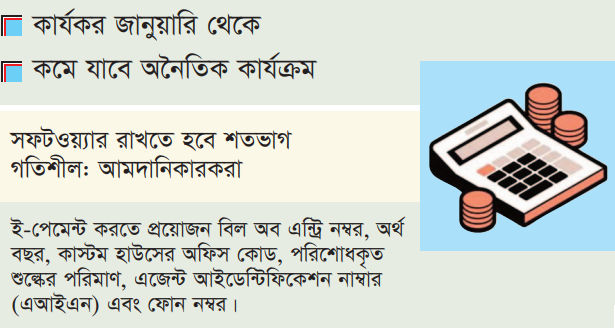 শুল্ক ফাঁকি ঠেকাতে শতভাগ ই-পেমেন্ট