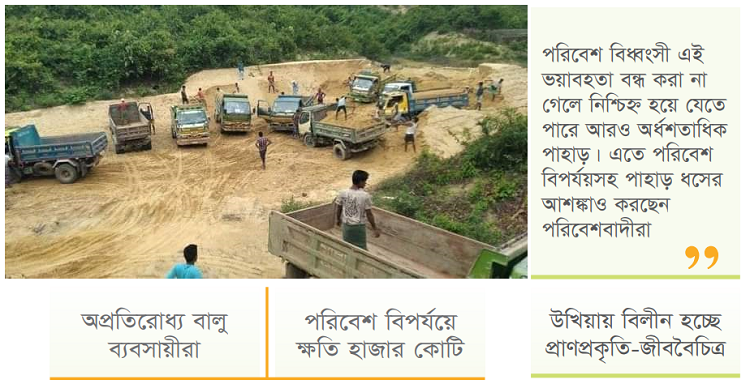 বালুখেকোদের পেটে ৩০ পাহাড়