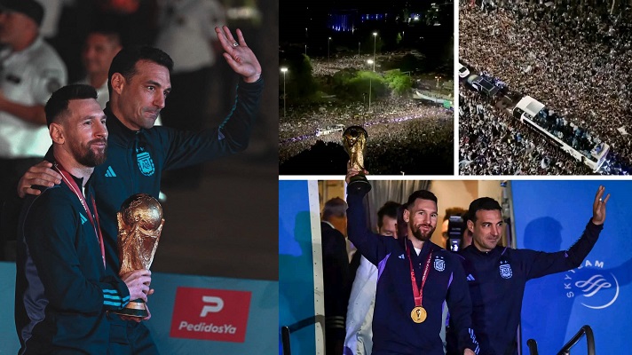 সোনালি ট্রফি নিয়ে দেশের মাটিতে মেসিরা