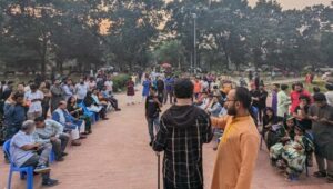 জাবিতে ফিলিস্তিনের পক্ষে কবিতা, বর্বরতার বিরুদ্ধে সমাবেশ