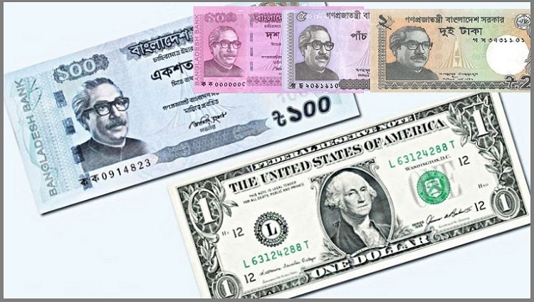 ডলারের নতুন বিনিময় হার নির্ধারণে টাকার মান কমেছে ৬.৩ শতাংশ